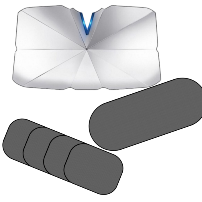 라발스 간편 부착 차량용 햇빛가리개 411, 1세트, 풀세트