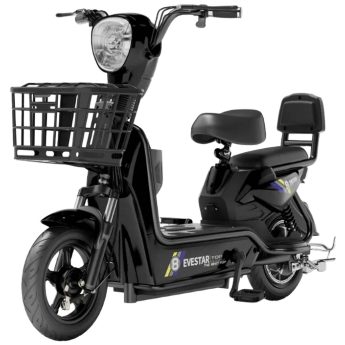 KSTORE 미니벨로 전기스쿠터 전동 오토바이 바이크 자토바이 펫바이크 소형 미니 배달 출퇴근, 블랙, 스틸