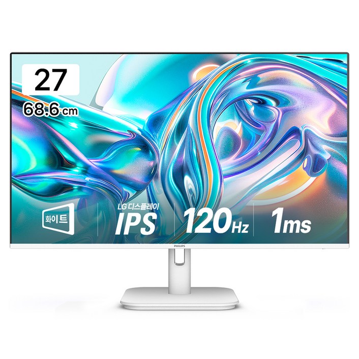 필립스 FHD 120Hz 4면 보더리스 스피커 무결점 모니터 화이트