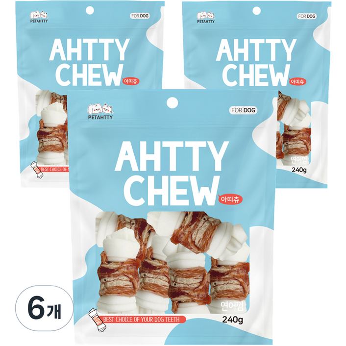아띠츄 강아지 딩고 우유껌 중형, 연어맛, 240g, 6개