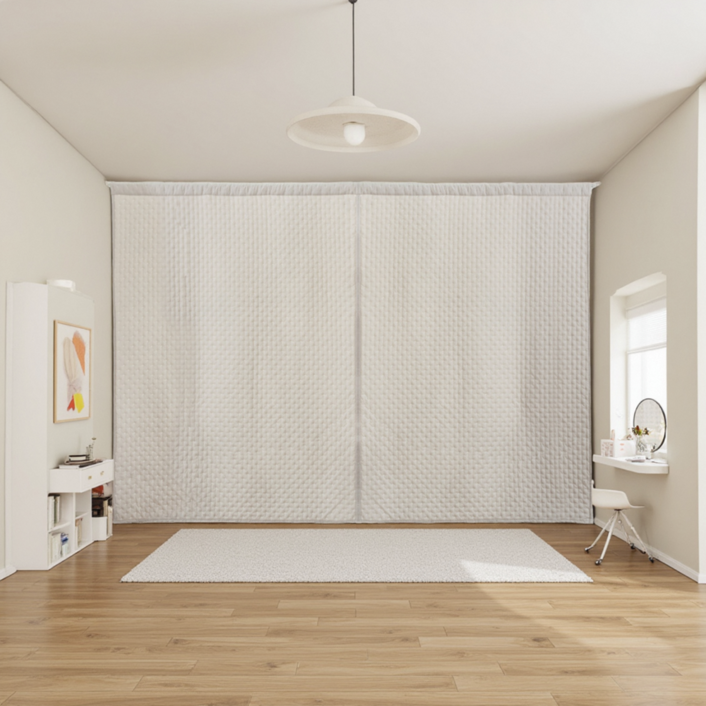 코멧 방한 누빔 커튼 커튼링 6개 포함