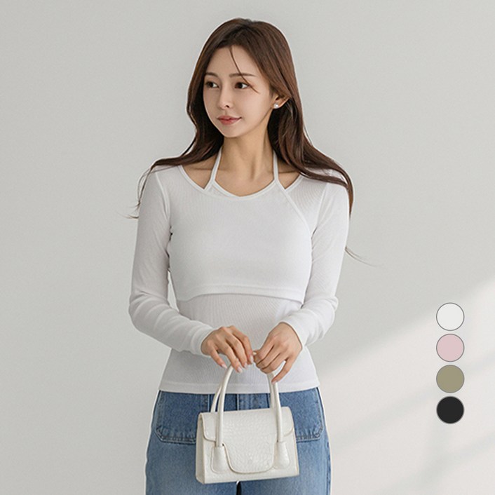 부루앤쥬디 여성용 홀터 레이어드 티셔츠 ORCTS504D