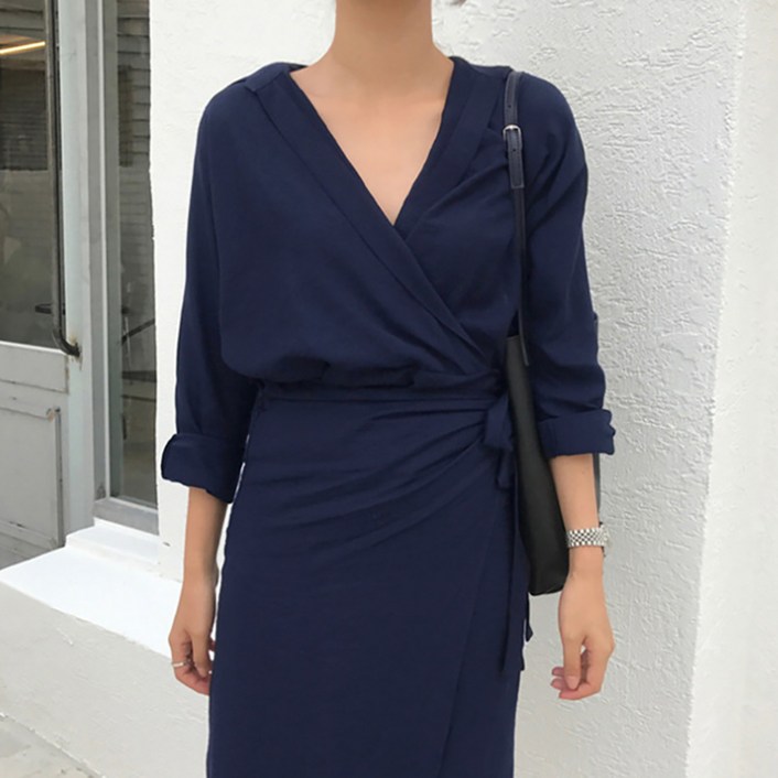 모이르벨라 도도 브이랩 셔츠 원피스