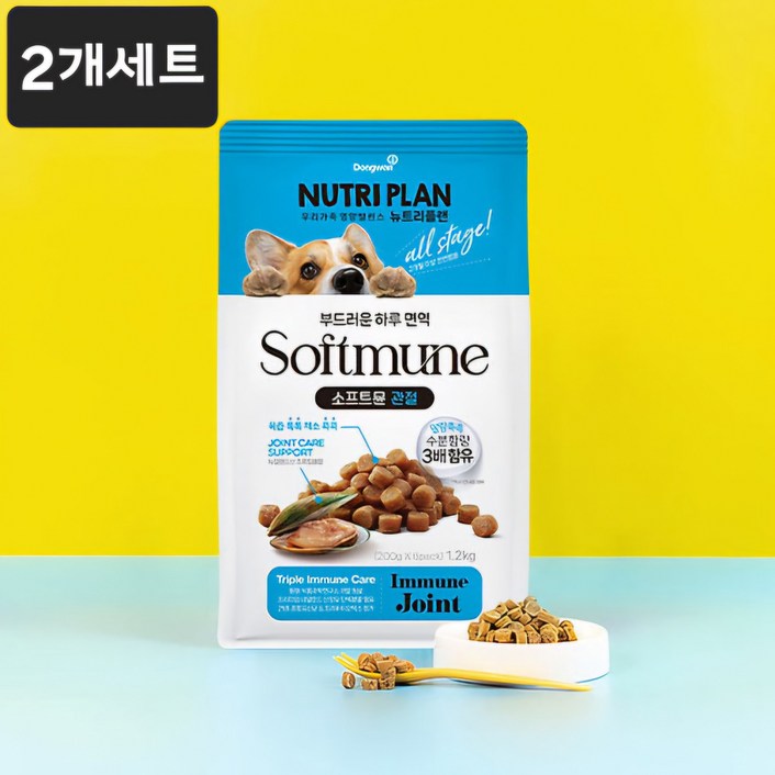 동원 뉴트리플랜 소프트뮨 애견사료 관절 1.2kg 2개, 1.2kg, 2개