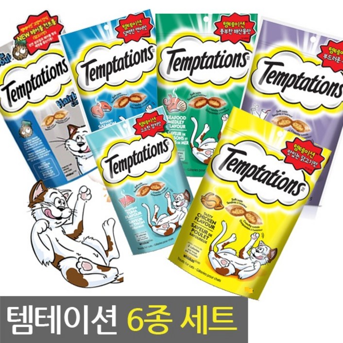 스마트리빙 꼼냥 고양이 간식 템테이션 6종 콤보 세트 스낵
