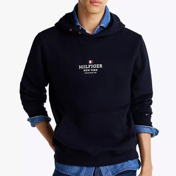 타미힐피거 남성 Hilfiger 뉴욕 후드티 Navy