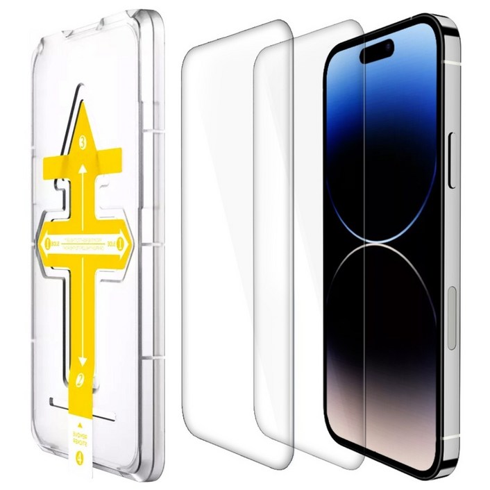 제트스킨 쉽게 붙이는 9H 강화유리 액정보호필름 2매  가이드툴, 1세트