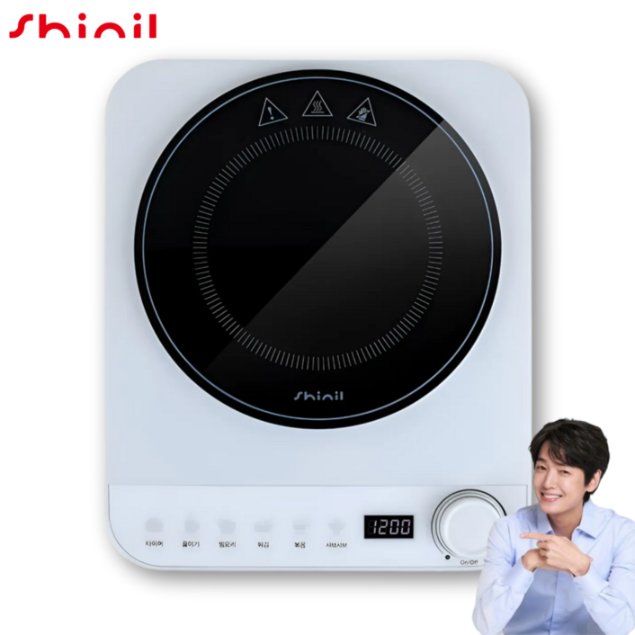 SHINIL 1구 인덕션 소형 휴대용 1인용 식탁용 미니 전기레인지 SHL6006W, SHL6006W
