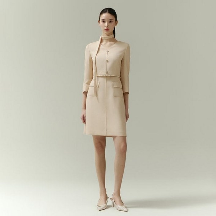 ❲매장정품❳ 잇미샤 결혼식 원피스 단정한 [24 S/S] 타이 셋트 트위드 ITP3ZOP900 하객 오피스 룩
