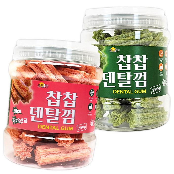 쏨달펫 찹찹 덴탈껌 2종 세트, 장+유산균, 관절+뼈, 500g, 1세트
