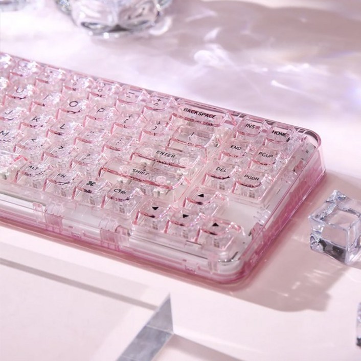 YUNZII X71 윤지 투명 얼음 키보드 RGB 백라이트 유무선 키보드