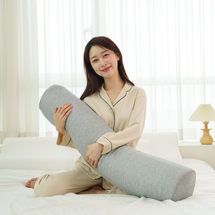 하우스터 대형 라텍스 바디필로우 롱쿠션, 그레이
