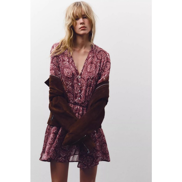 3H4215 자라여름신상 여자블라우스원피스 브이넥 미니원피스 2337622