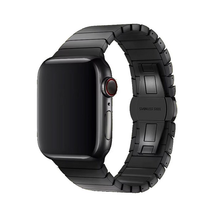 애플워치 호환 링크 브레이슬릿 메탈 스트랩 밴드, 블랙