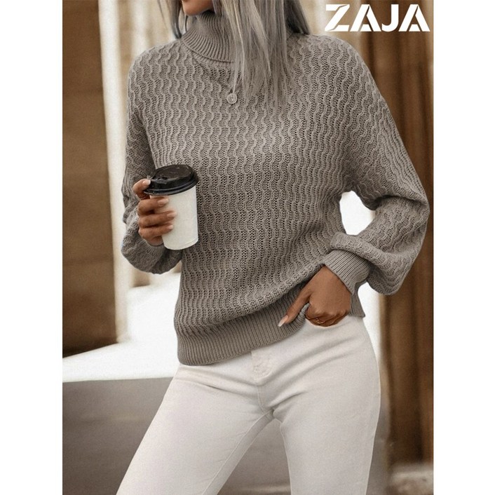 ZAJA 여성 스트라이프 스웨터 니트 데일리 기본