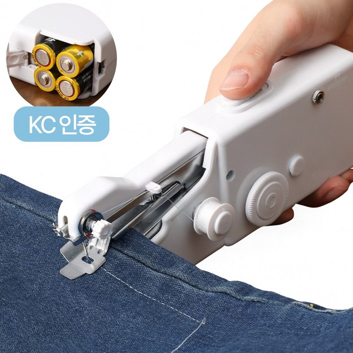 미르앙 꾀꼬리 미니 핸드 무선 미싱기 건전지 타입, 화이트