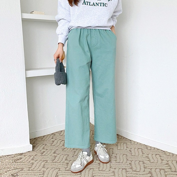 볼디 워싱 코튼팬츠 5color  데일리룩 파스텔톤 와이드일자핏