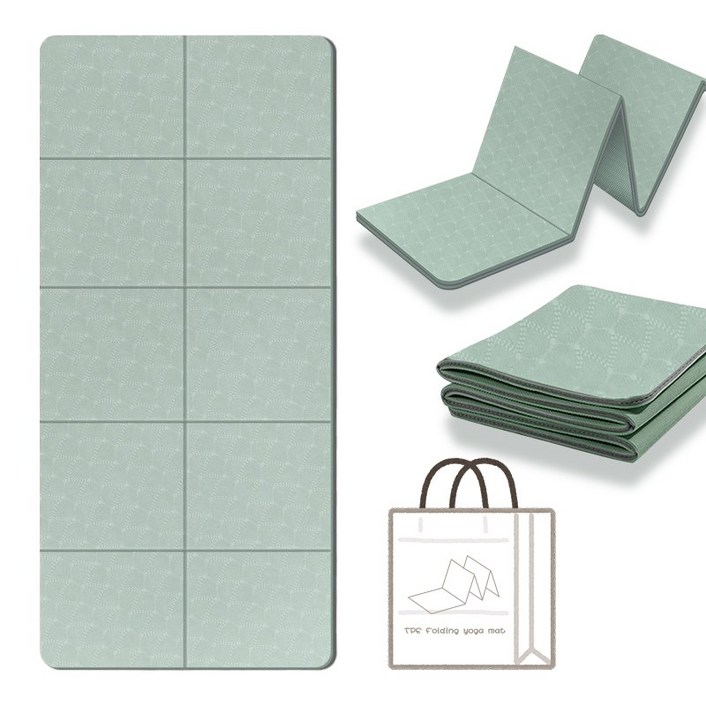 프리미엄 두꺼운 TPE 트레이닝 헬스 매트 접이식 10단 요가매트 8mm