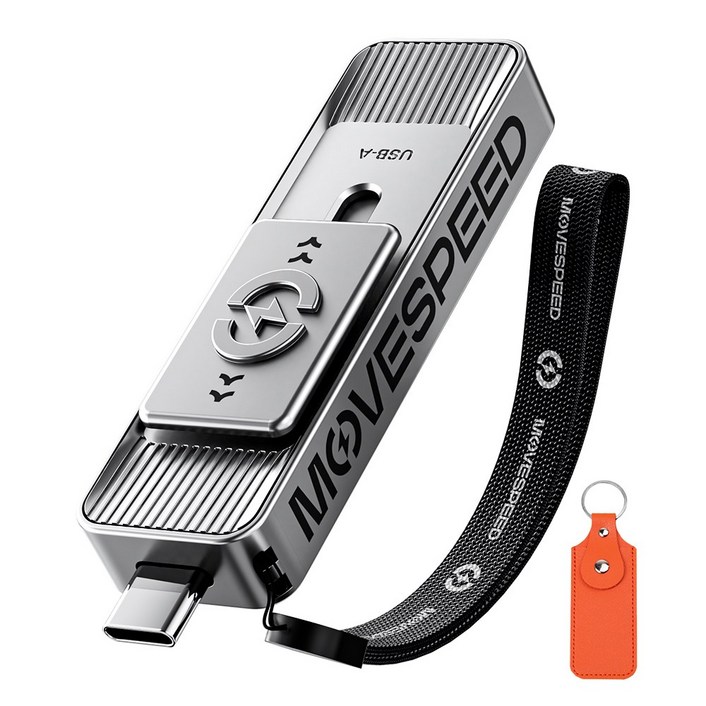 MOVESPEED SP05 570MB/s 고속 USB 3.2 외장 SSD 휴대용 저장장치 스마트폰 노트북 PC 호환 백업 파일전송 최적, 은색, 256GB