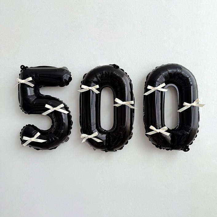 파티몬 블랙 숫자 풍선 발레코어 리본 셀프 백일 촬영 소품 용품