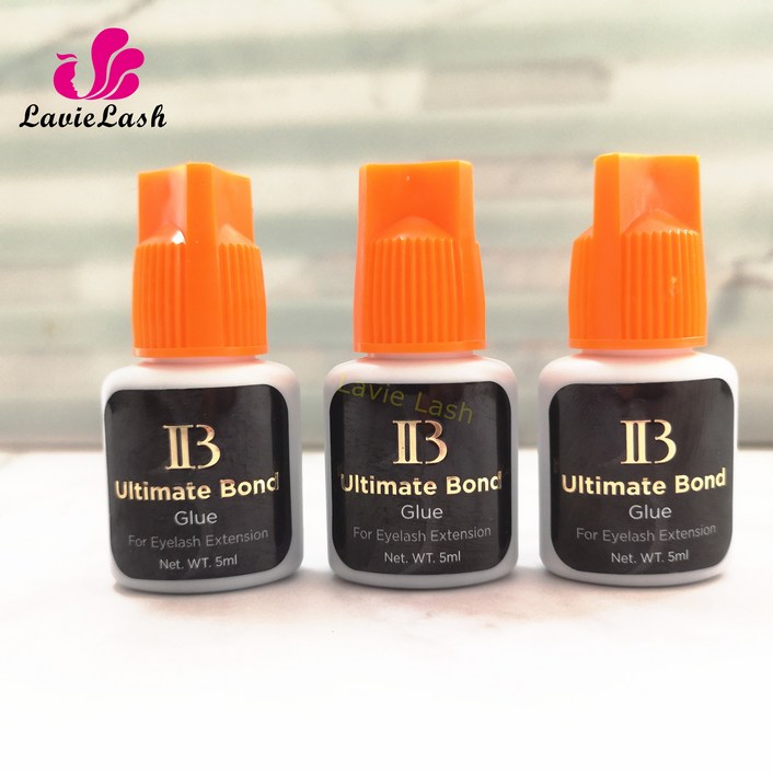 3병 오리지널 한국 IB Ultimate bond 접착제 단일 속눈썹 연장 접착제 5ml병, 6주 동안 건조 34s