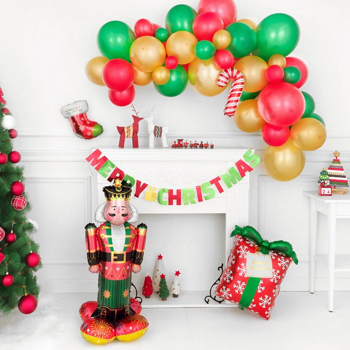 파티팡 M013 크리스마스 파티 장식세트 [메리 클라우드 호두까기 병정] 성탄절 파티풍선