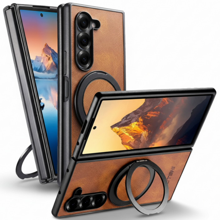 폰디 갤럭시 Z폴드 맥세이프 각도조절 거치대 가죽 케이스