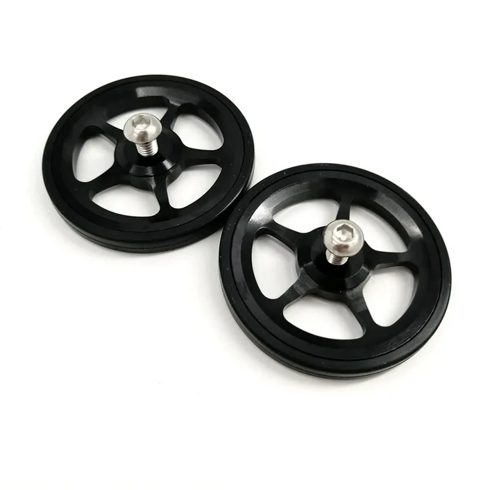 Brompton 후면 랙 Easywheel 60mm 알루미늄 합금 쉬운 휠 접이식 자전거화물 액세서리 용 Litepro