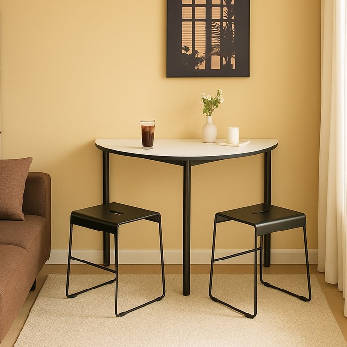 밀라 반원테이블 하프 포인트 반달 식탁