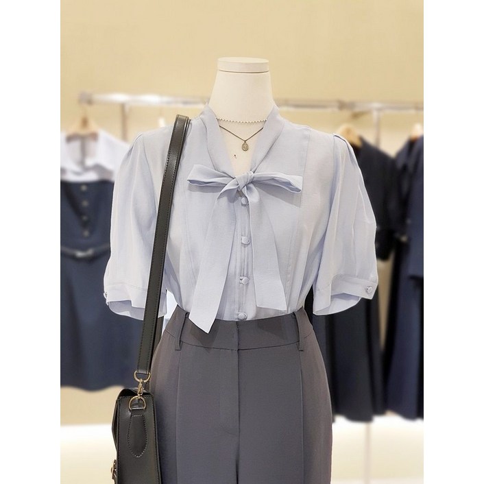 [정품] 숲 소매셔링 타이블라우스 SB5SS801 {균일가 딜}