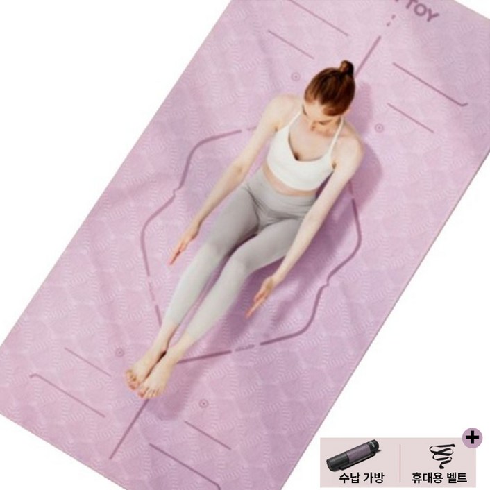 YOTTOY KOREA 요토이 리얼 TPE 초대형 미끄럼방지 두꺼운 요가매트 1.2cm 빅사이즈 4가지컬러, 핑크, 1개