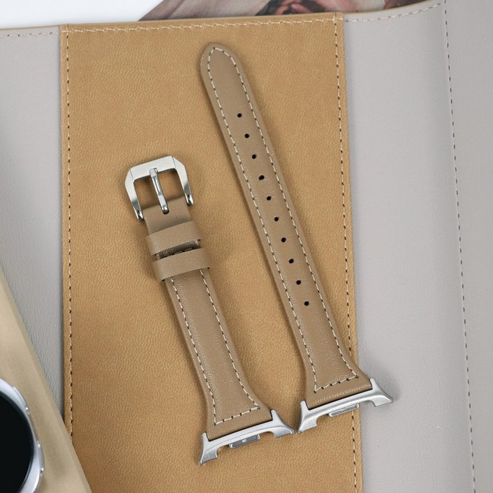 오르몽트 갤럭시워치 슬림 라인 가죽 스트랩 시계줄 밴드, 카멜(S3), 1개