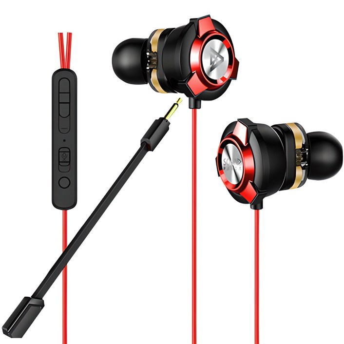 사운드판다 게이밍 유선이어폰, SPEG9, 레드