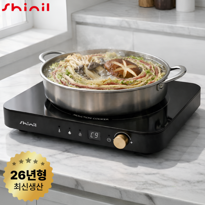 [2026년 신제품] 신일 프리미엄 1구 인덕션 전기레인지 SHL-M2000BK