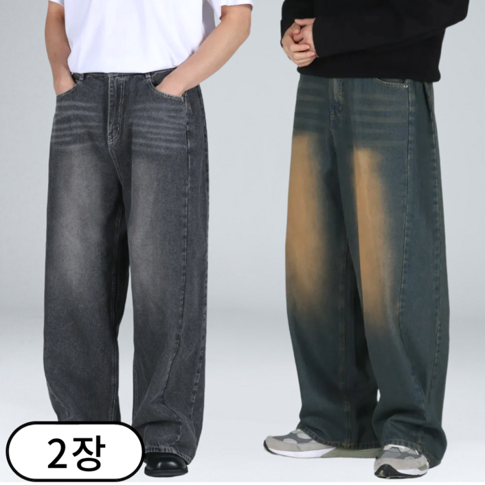 11 남자 청바지 빅사이즈 와이드 데님 팬츠 64682