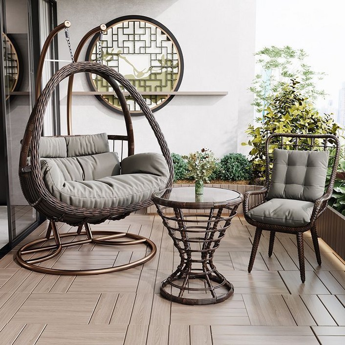 발코니 매달린 해먹 의자 캠핑 캠핑테이블 캠핑실버