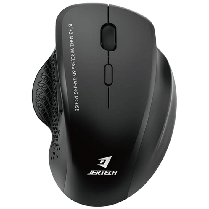 JERTECH 무선 마우스 블루투스 연결 무소음 2.4GHz 인체 공학적 W500, 블랙
