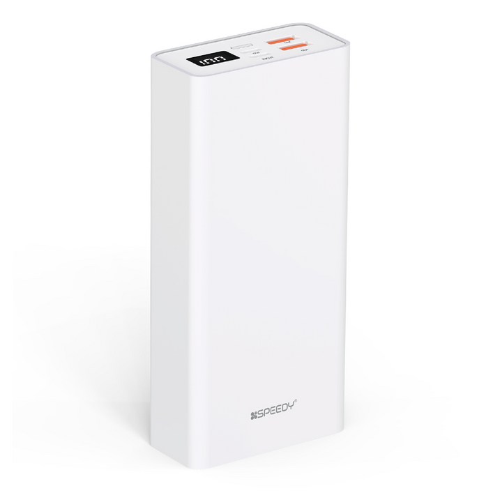 SPEEDY 슬림핏 PD 20W 대용량 잔량표시 고속충전 보조배터리 30000mAh, 화이트, SPEB2PA4PF30PQ SPEEDY 슬림핏 PD 20W 대용량 잔량표시 고속충전 보조배터리 30000mAh, 화이트, SPEB2PA4PF30PQ