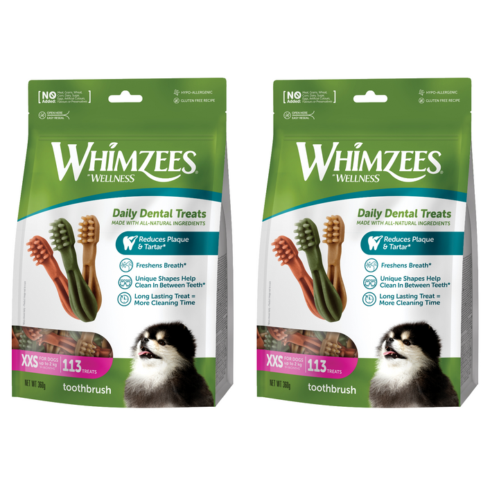 웰니스윔지스 강아지 밸류백 덴탈껌 칫솔 XXS, 칫솔, 360g, 2개