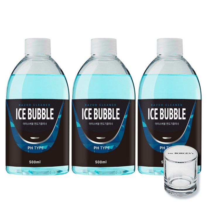 아이스버블 면도기클리너 세정액 PH타입 500ml x 3p 세척용 유리컵, 단일상품, 단일색상, 3개