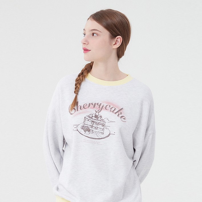 키르시 CHERRY CAKE GRAPHIC RIB POINT SWEATSHIRT