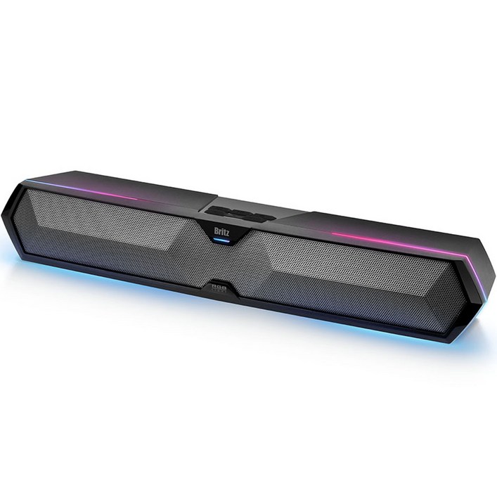 브리츠 게이밍 RGB 사운드바 PC용 스피커 USB 전원, 단일색상, BRT9