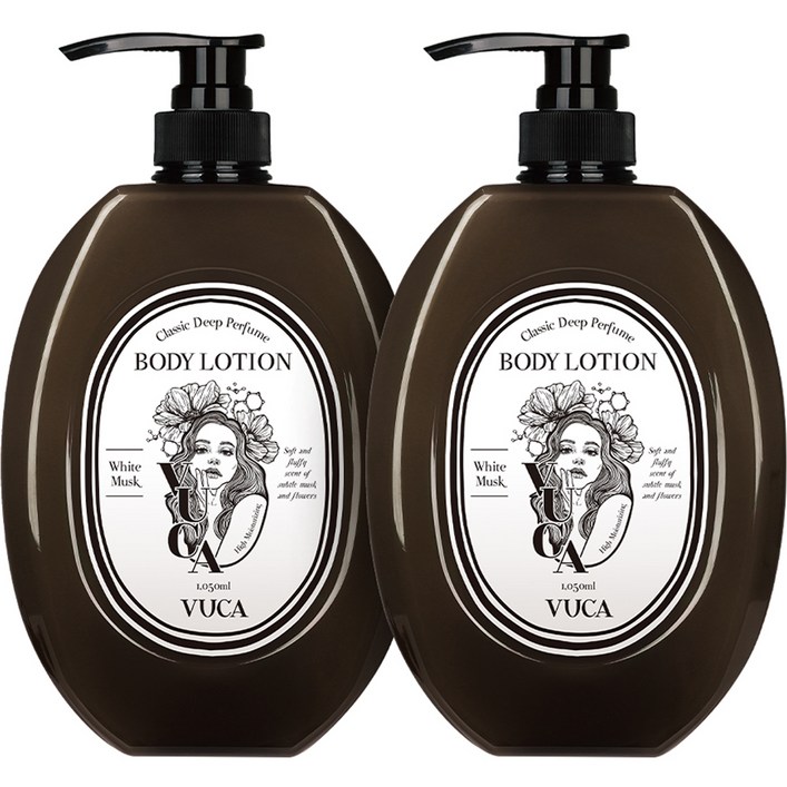 뷰카 클래식 딥 퍼퓸 모이스처 바디로션 화이트머스크향, 1050ml, 2개