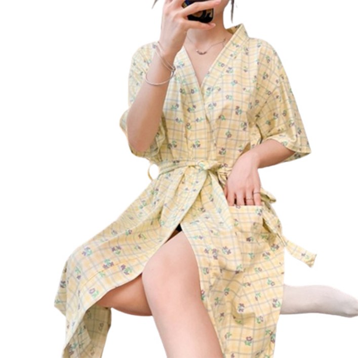 소니오 코지 파스텔 잠옷 샤워 가운 2XL, 03 플라워, 1개