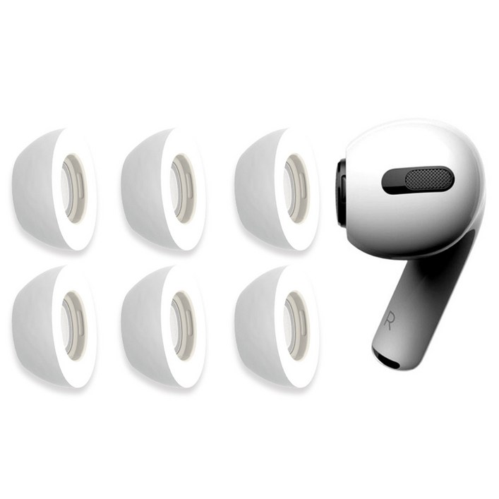 컴플라이 에어팟 프로 1  2 세대 NEW 폼팁 S, 445034123, 화이트, 6개