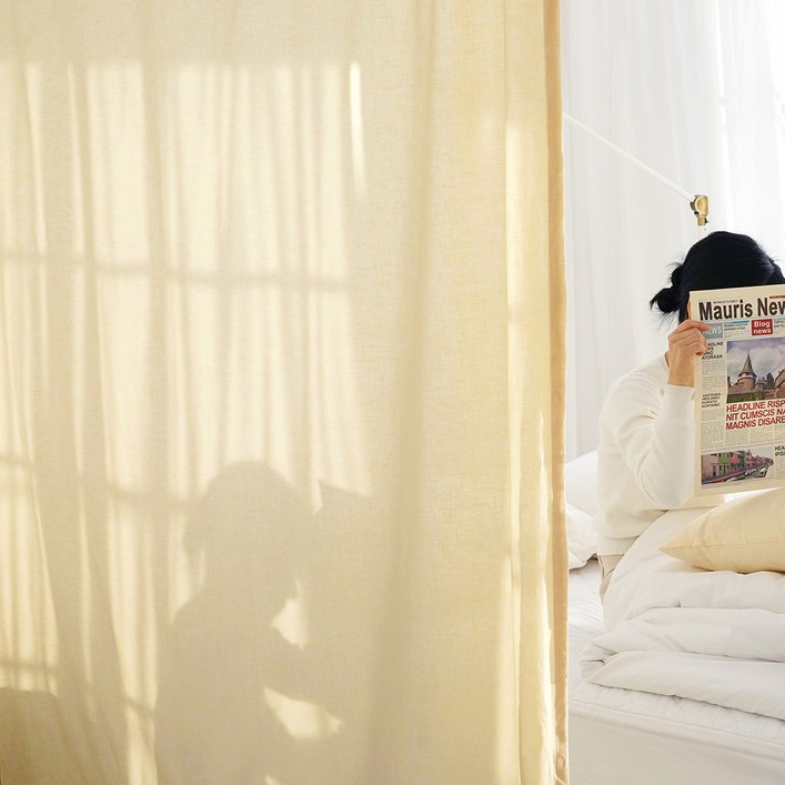 스코홈 국내 제조순면 30수 해피 패브릭 가리개 커튼