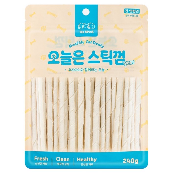 예스몽 강아지 오늘은 스틱껌, 소가죽, 240g, 1개