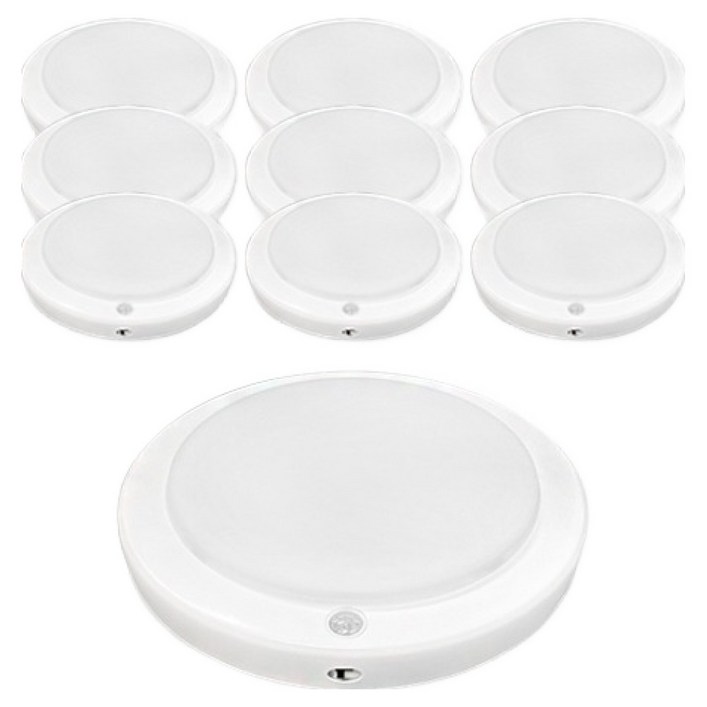 LED 스마트 원형 센서등 15W, 화이트  주광색, 10개