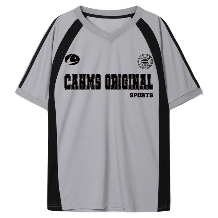 일루소 남녀공용 져지 챔스오리지널 투라인 오버핏 배색 브이넥 반팔 티셔츠