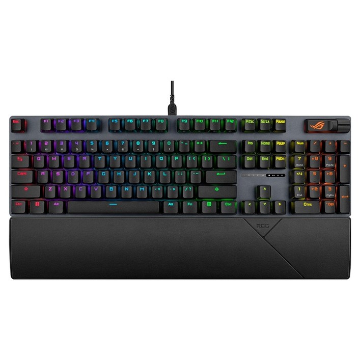 에이수스 ROG STRIX SCOPE 2 X SNOW축 V2 영문 알루미늄 사전윤활 핫스왑 기계식 게이밍 유선 키보드, 블랙, 90MP037A-BKUA00, 적축